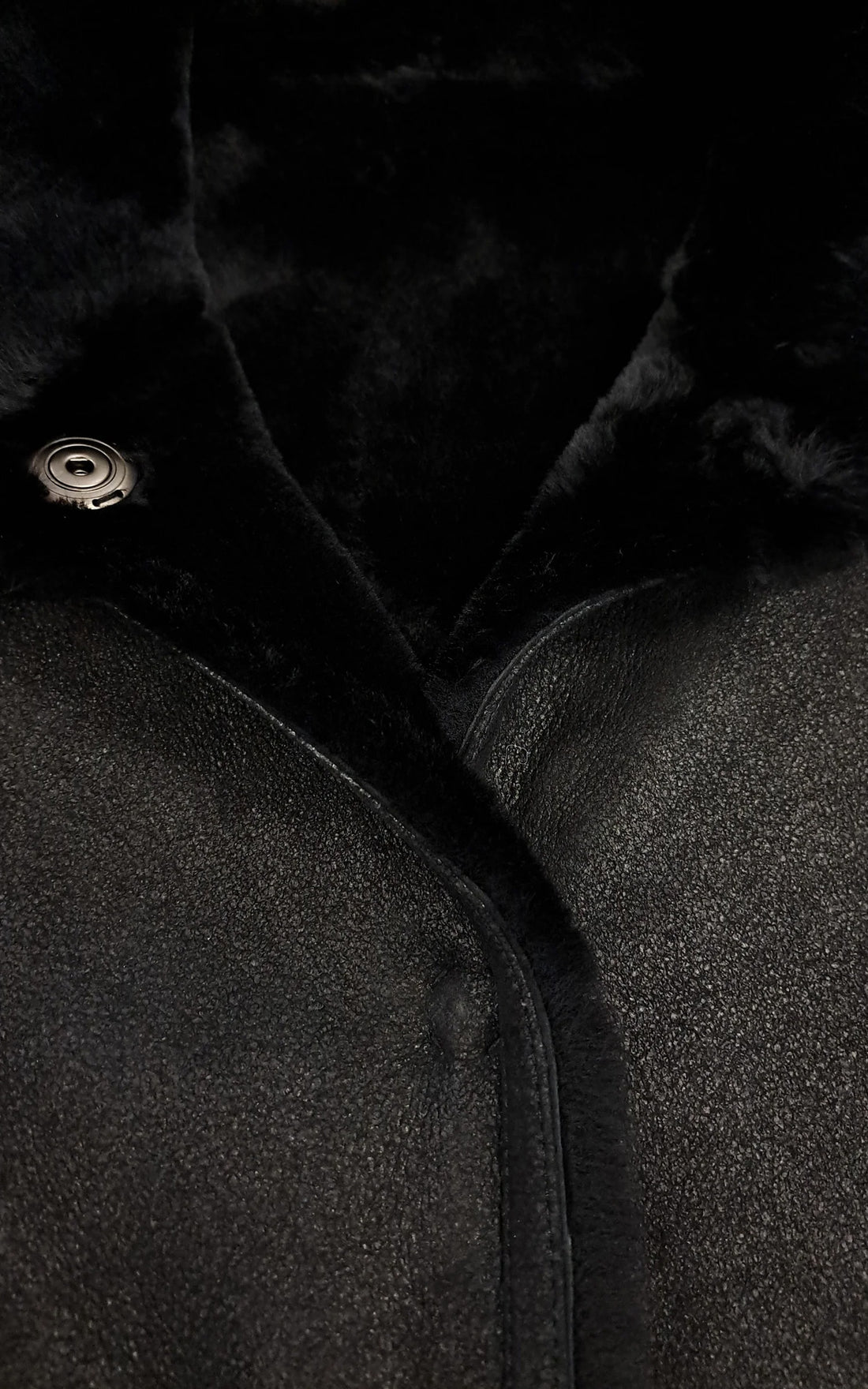 Manteau réversible peau lainée Giorgina noir