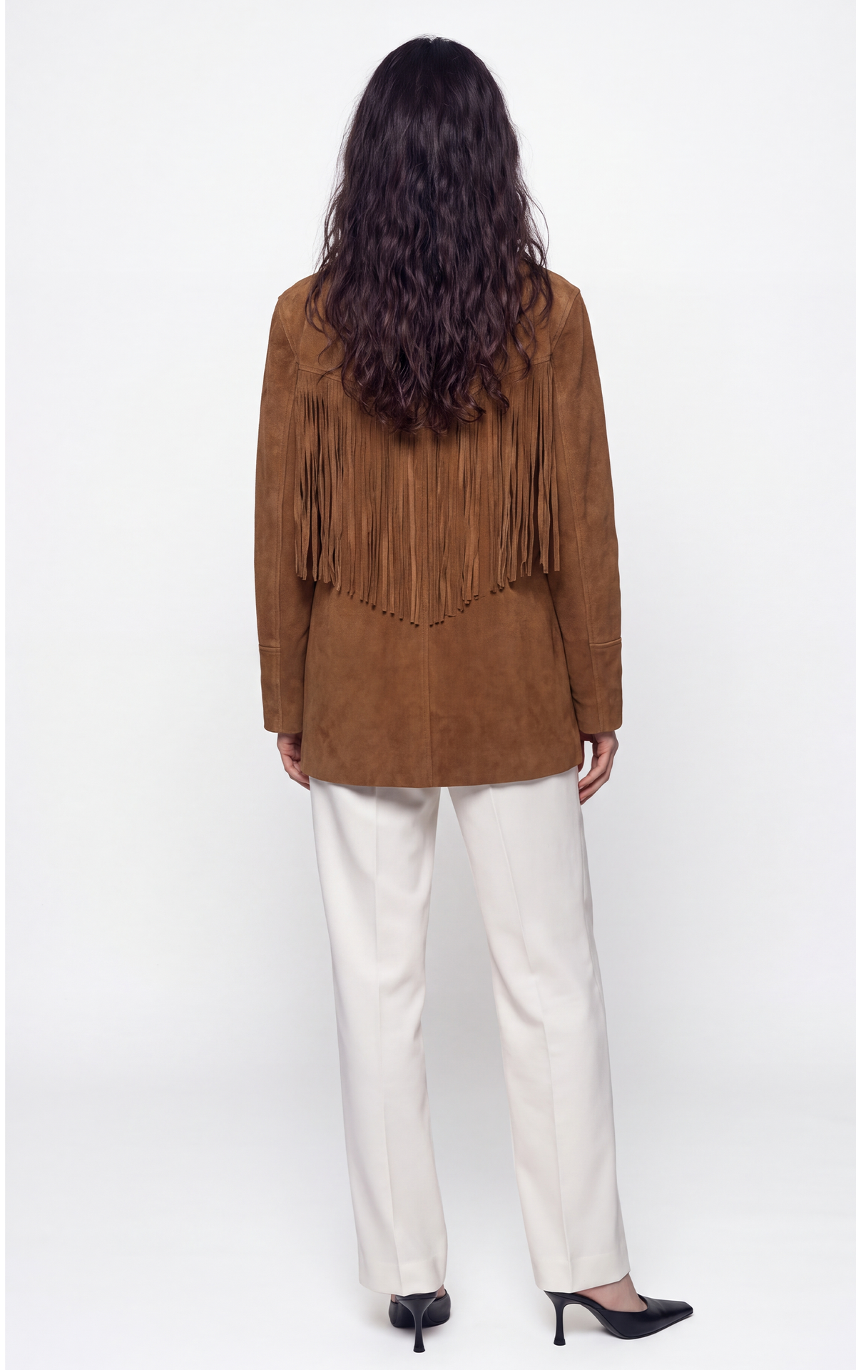 Veste Western à franges velours LCWMILENA cognac 2