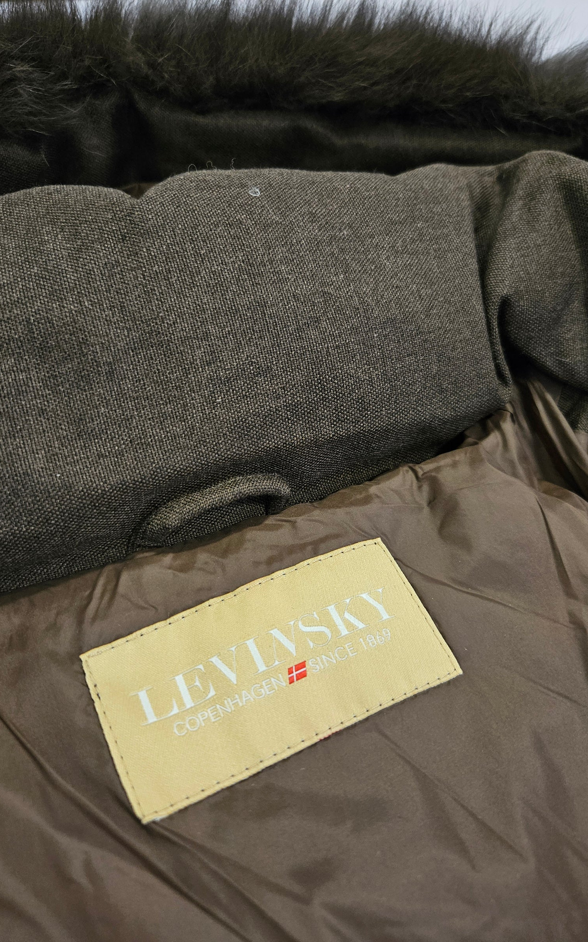 Doudoune longue à capuche avec fourrure imperméable Jadabi marron 7