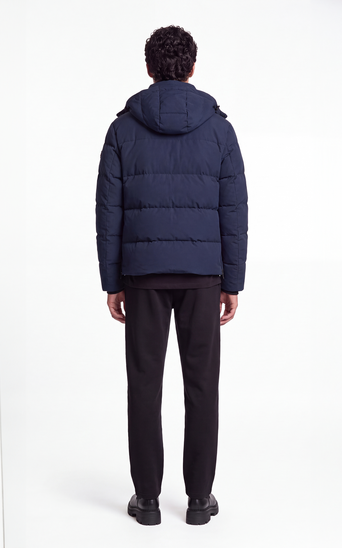 Doudoune à capuche en duvet Soho 3Q bleu marine