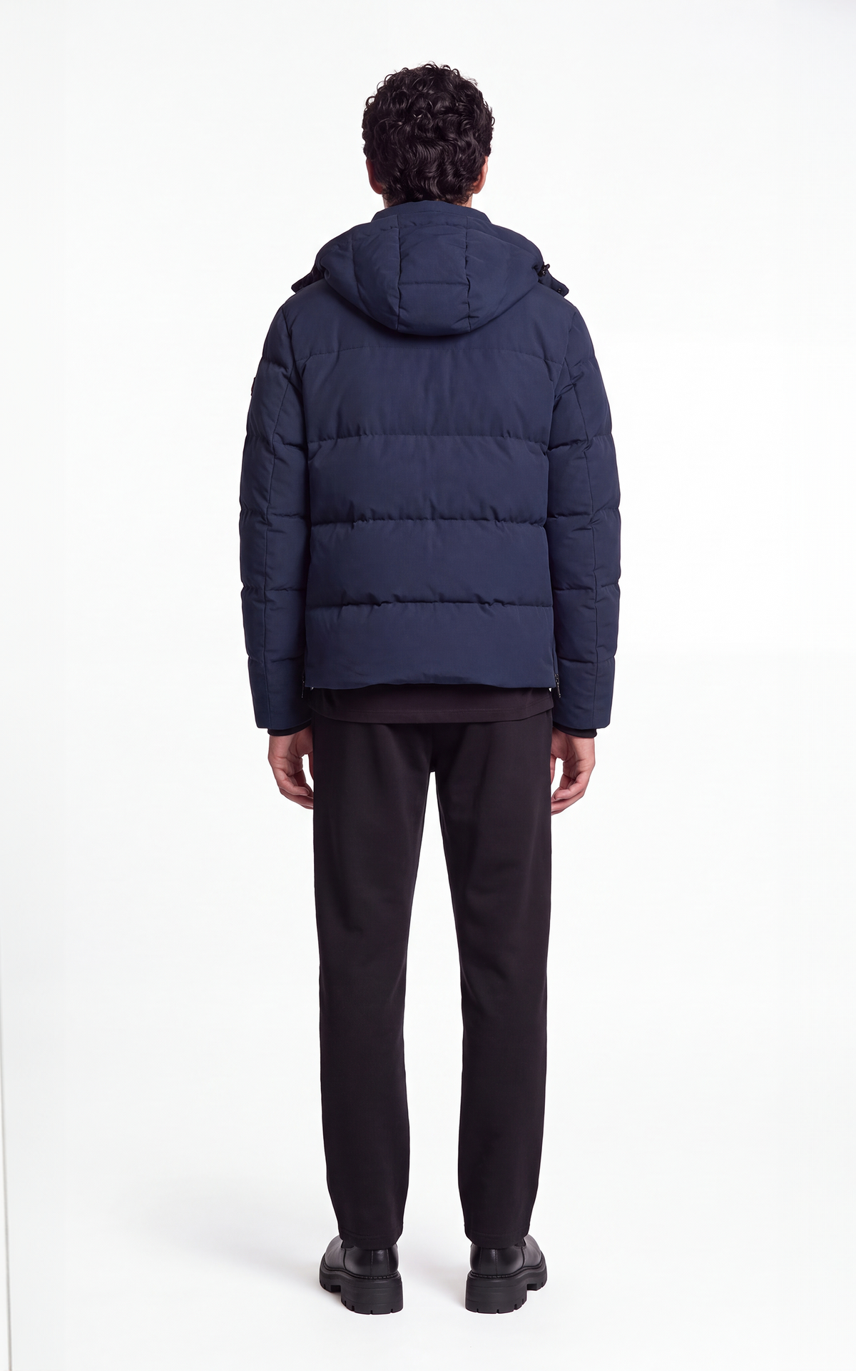 Doudoune à capuche en duvet Soho 3Q bleu marine