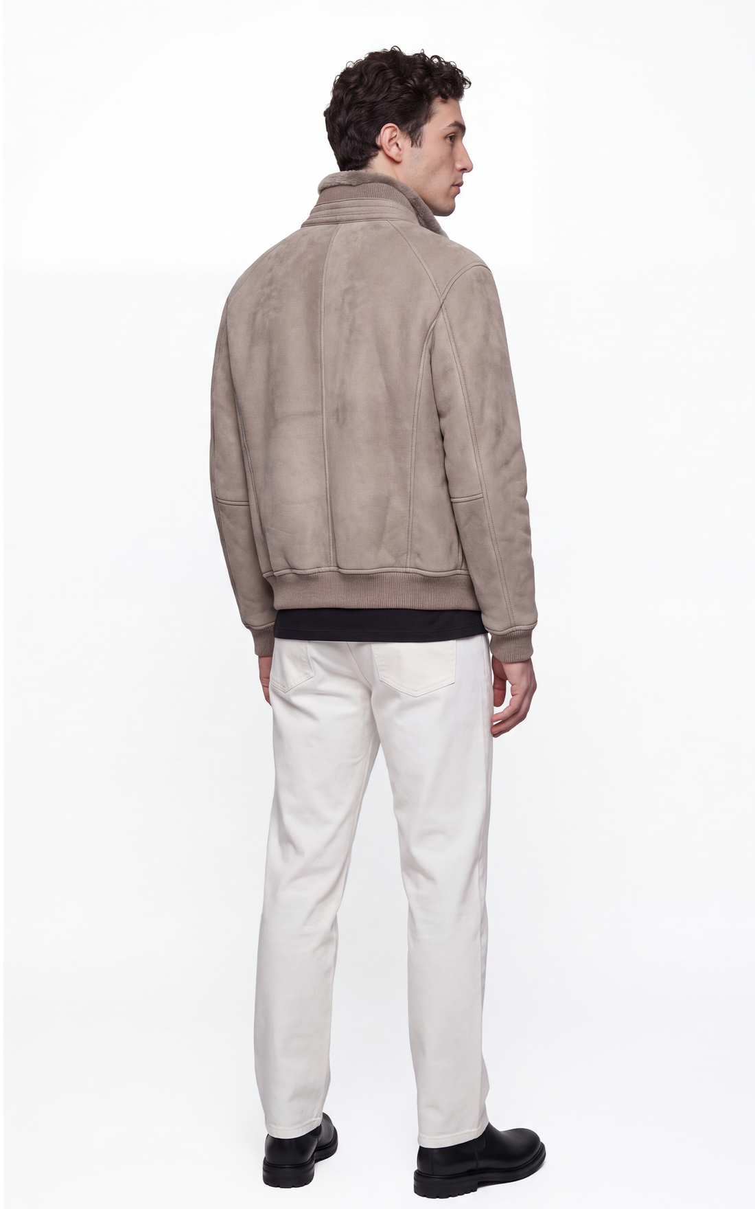 Blouson peau lainée mouton Iker gris
