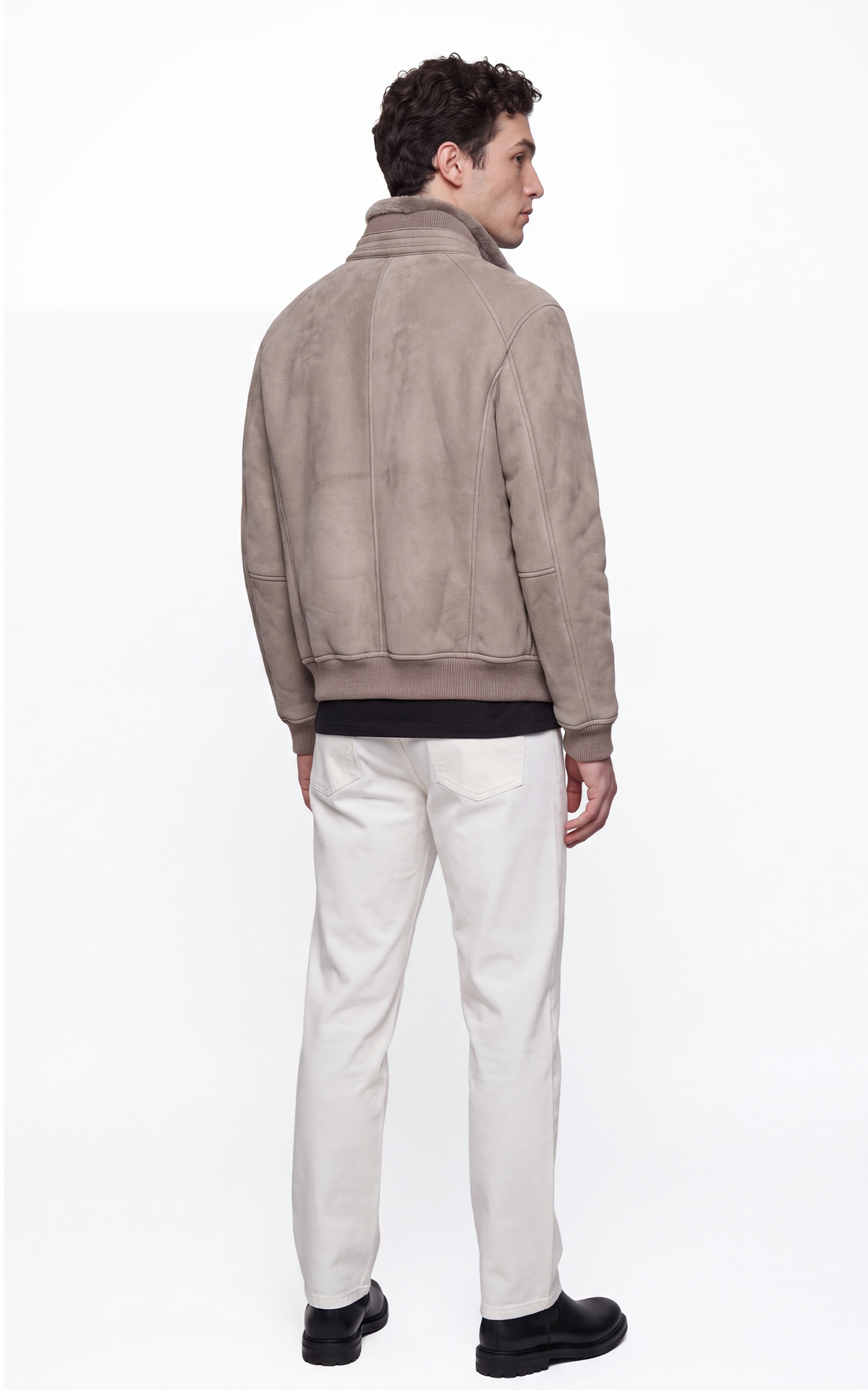 Blouson peau lainée mouton Iker gris 4