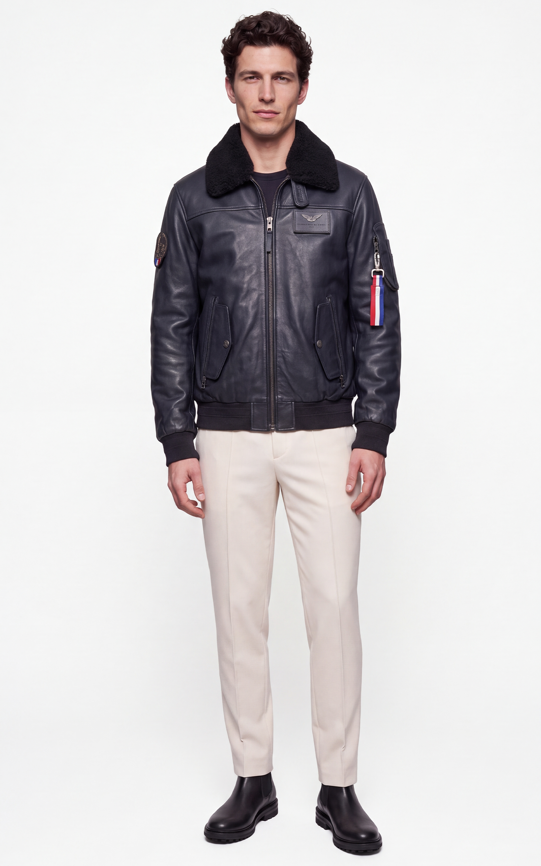 Pilote cuir Rafal 2.0 bleu marine