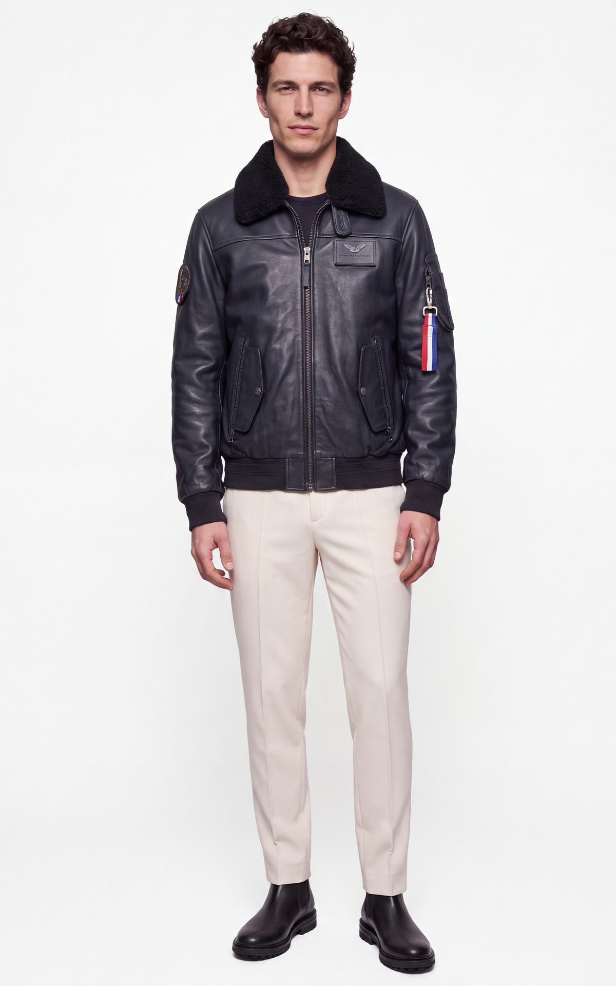 Pilote cuir Rafal 2.0 bleu marine 2