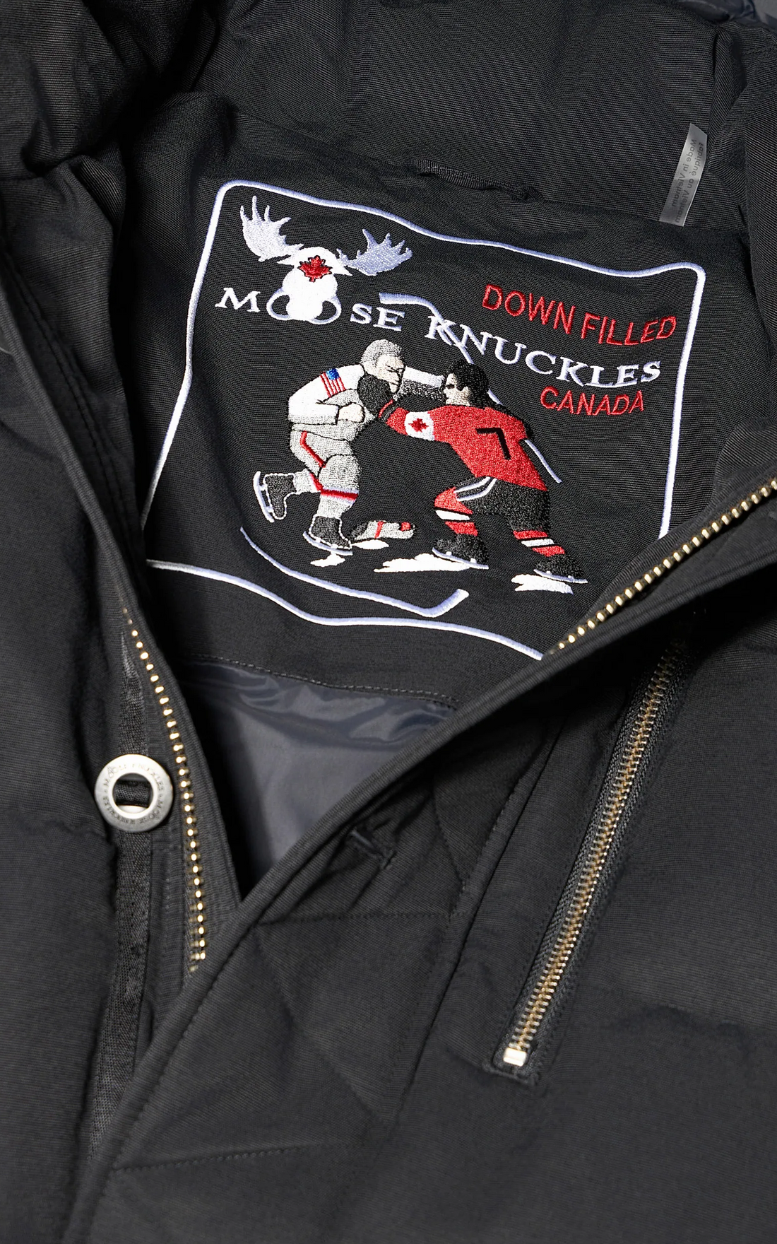 Doudoune en duvet à capuche avec fourrure Original 3Q noir