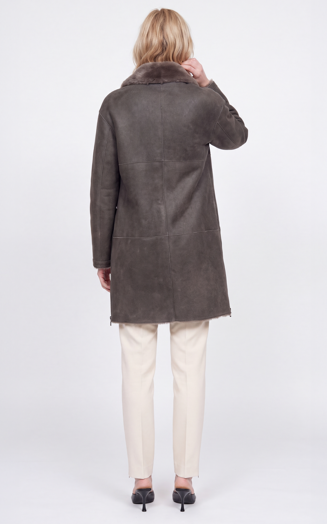 Brown shearling coat