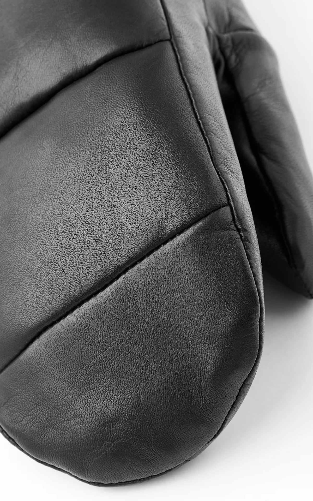 Moufles en cuir de mouton noir 4