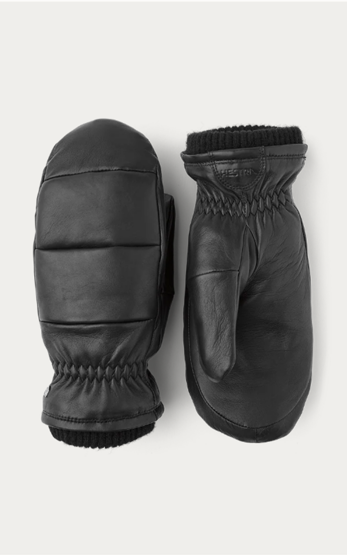 Moufles en cuir de mouton noir
