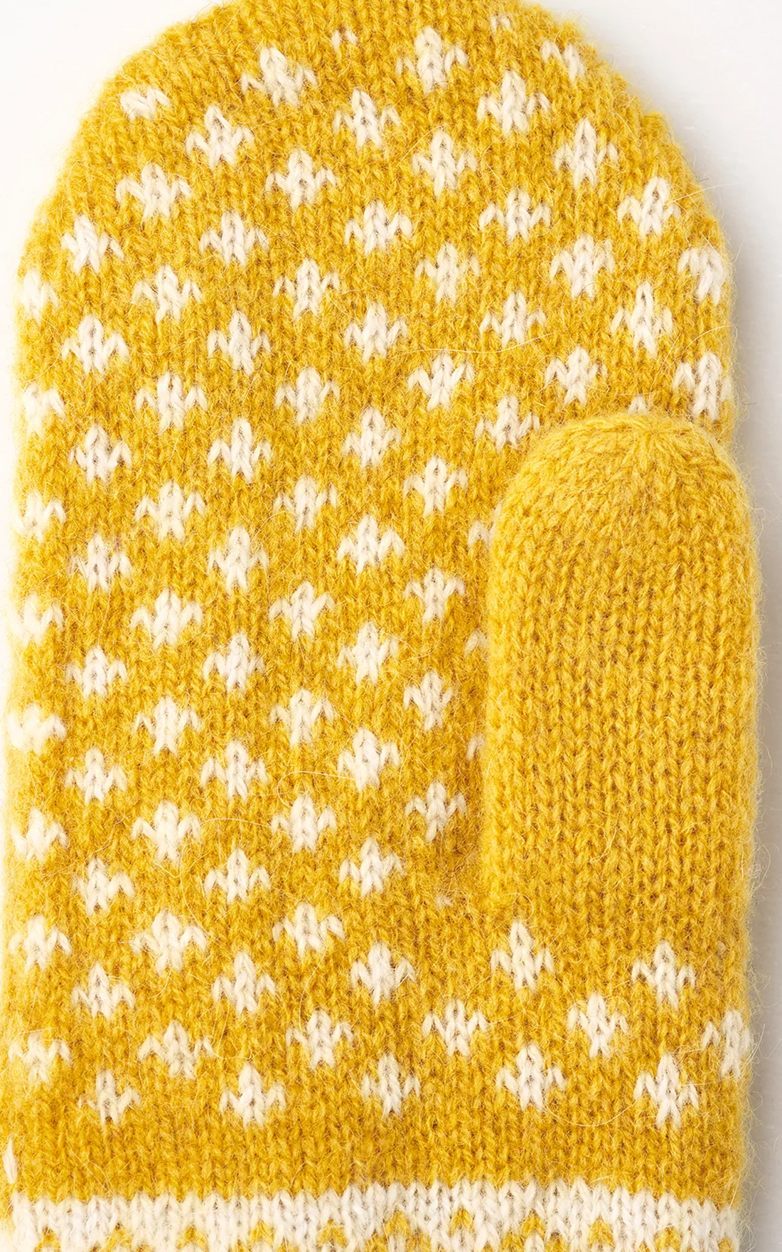 Moufles chaudes en laine jaune