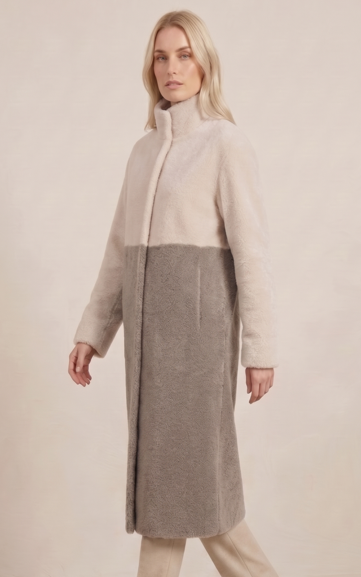 Manteau long laine d&