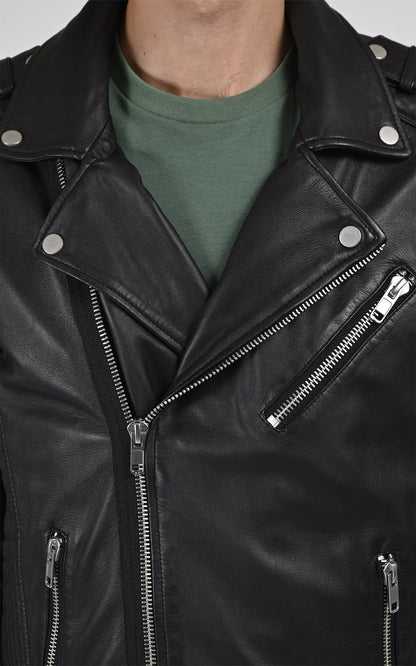 Blouson perfecto cuir Hipster Noir