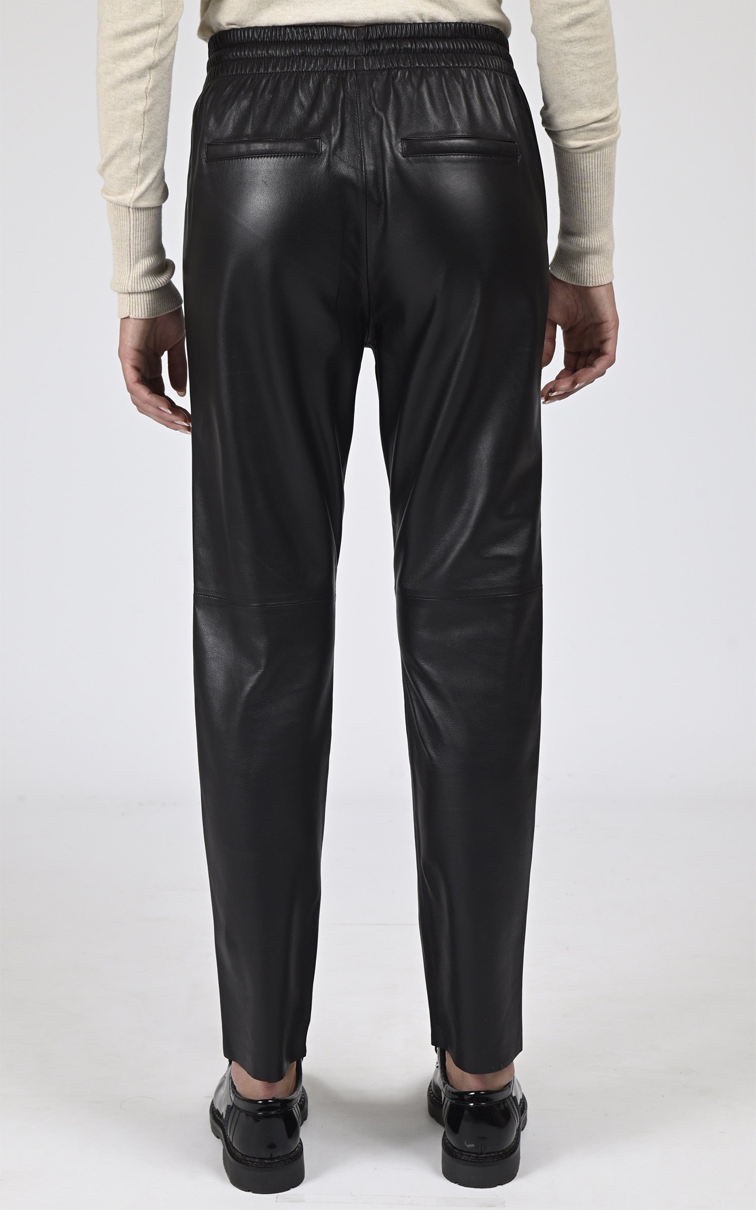 Pantalon jogpant Gift cuir noir