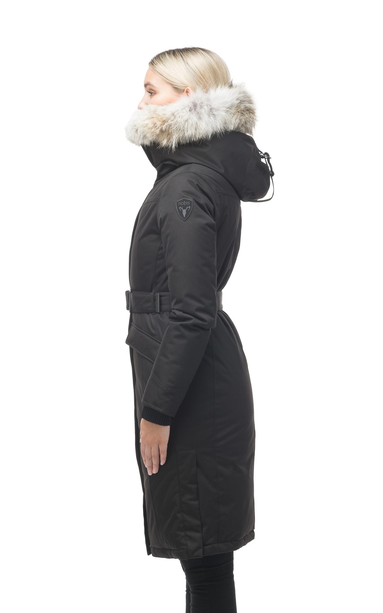 Doudoune longue avec fourrure Morgan noir 3