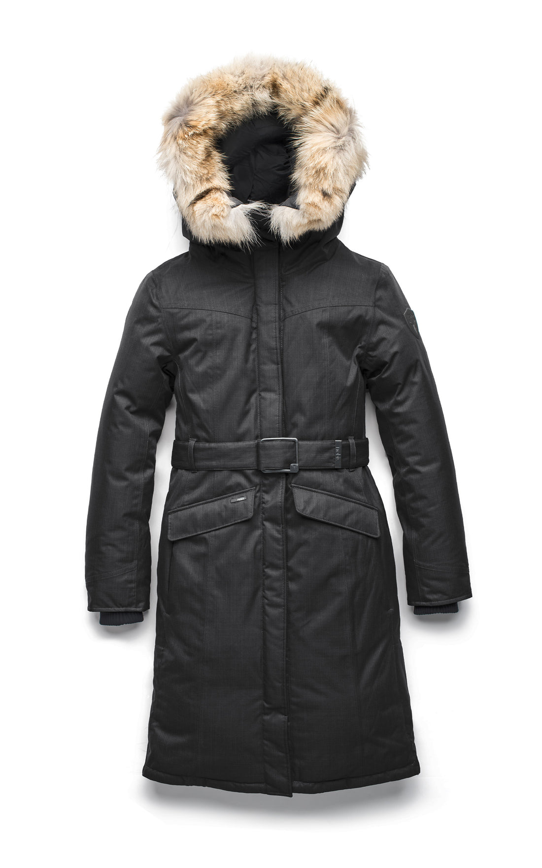 Doudoune longue avec fourrure Morgan noir