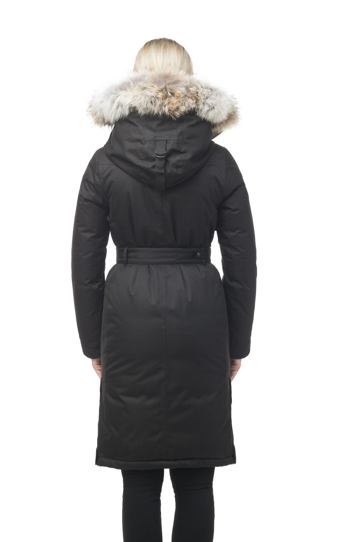 Doudoune longue avec fourrure Morgan noir
