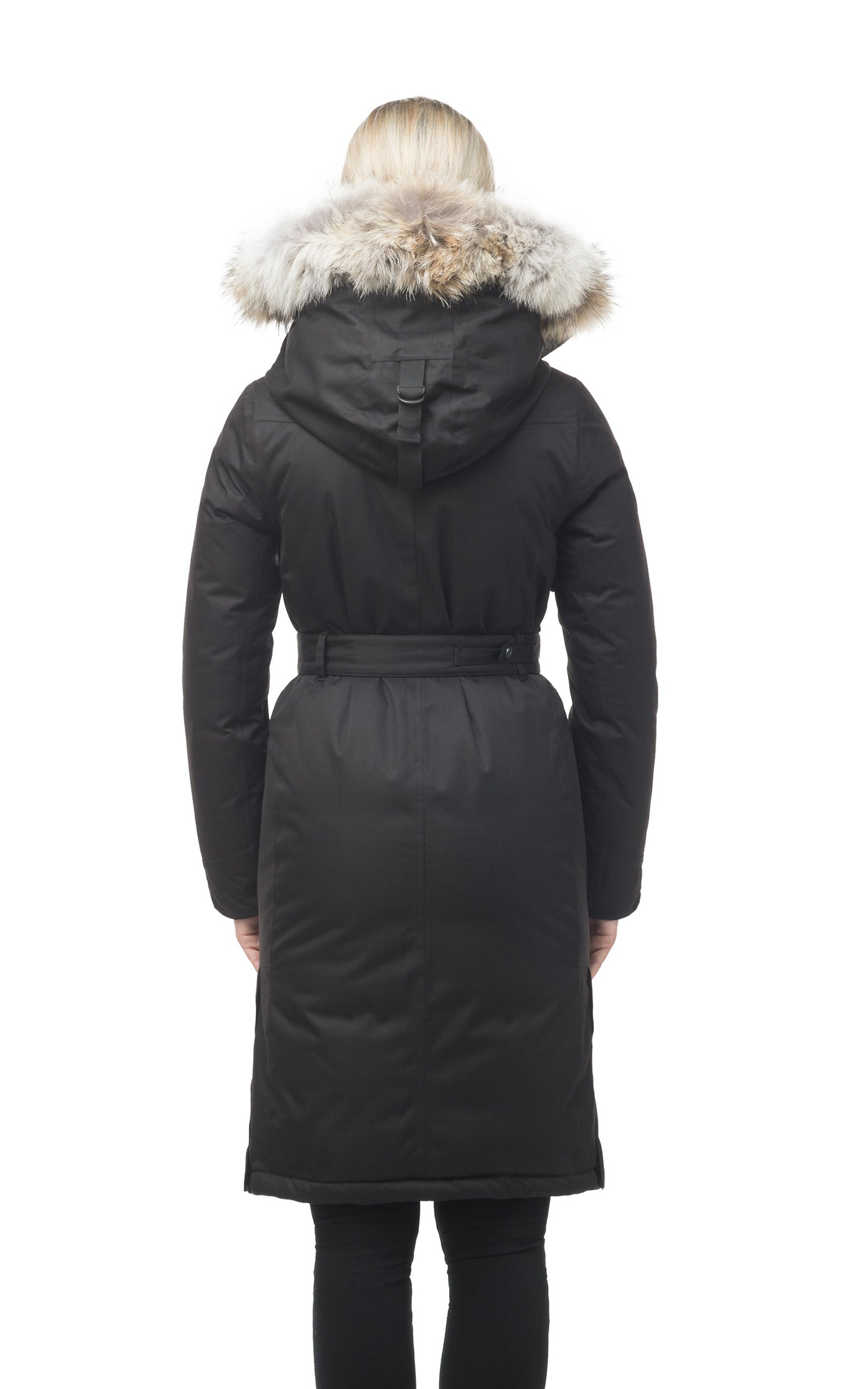 Doudoune longue avec fourrure Morgan noir 4