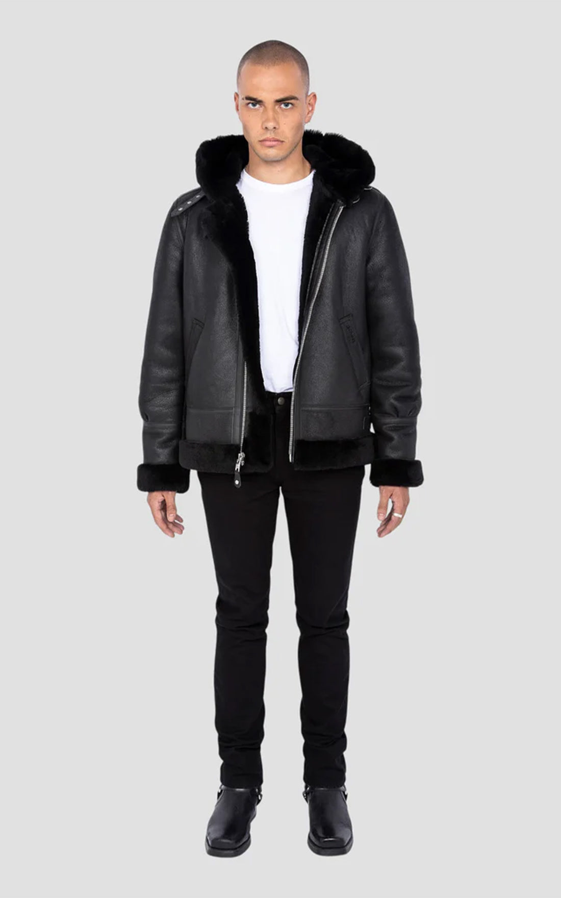 Bombardier cuir mouton B-3 noir