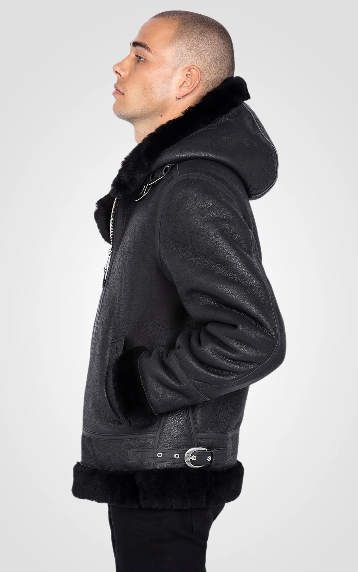 Bombardier cuir mouton B-3 noir