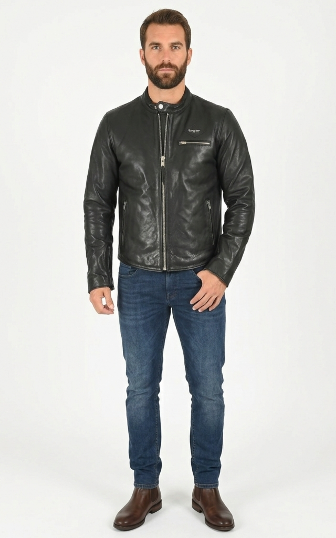 Blouson en cuir Speed noir