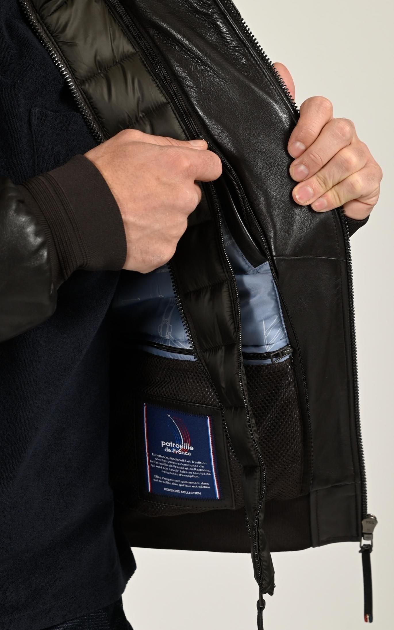 Pilote Cuir Homme Patrouille De France, modèle Rafal de couleur marron 7