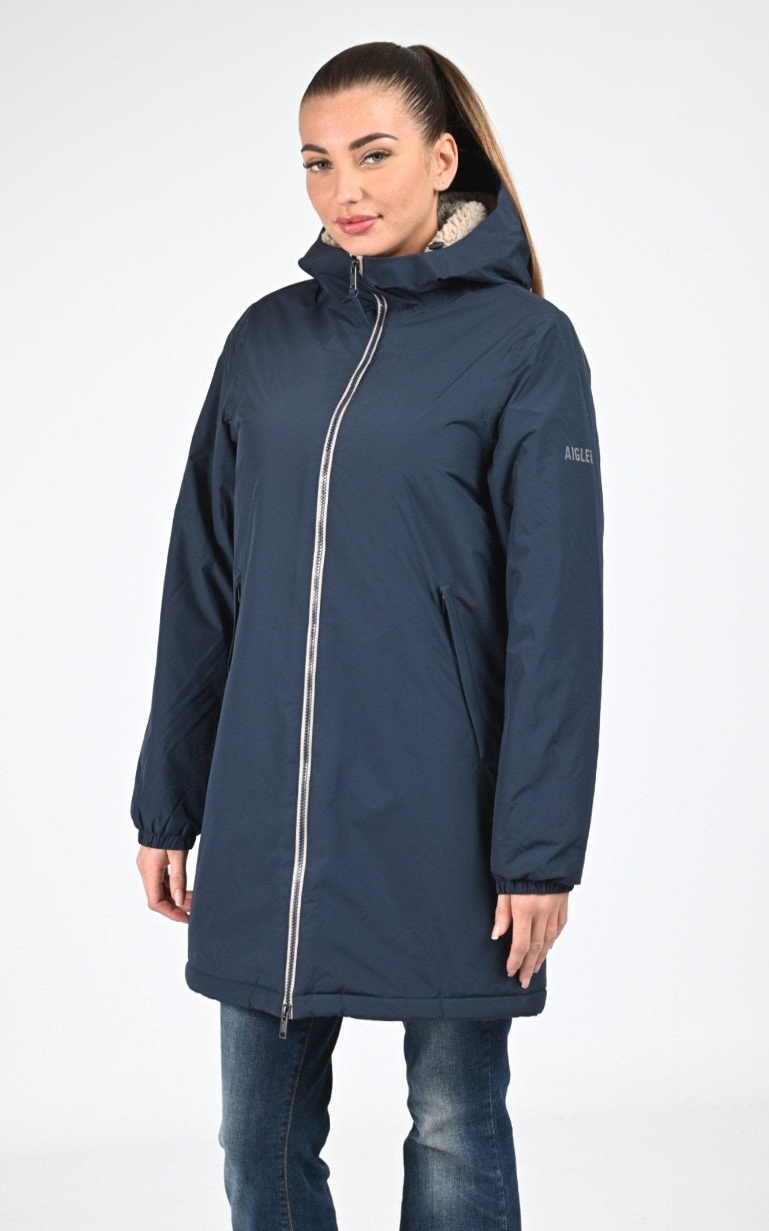 Parka Textile Mixte Aigle, modèle Rain pack sherpa aiw25uoui008 de couleur empire 3