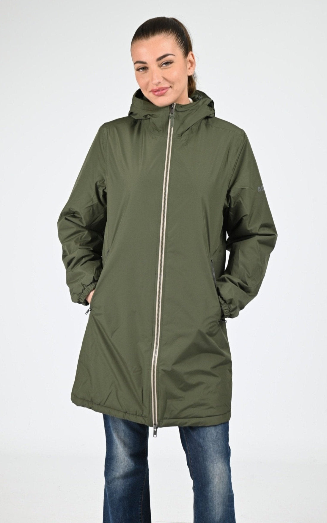 Parka Textile Mixte Aigle, modèle Rain pack warm aiw25uoui006 de couleur avocat