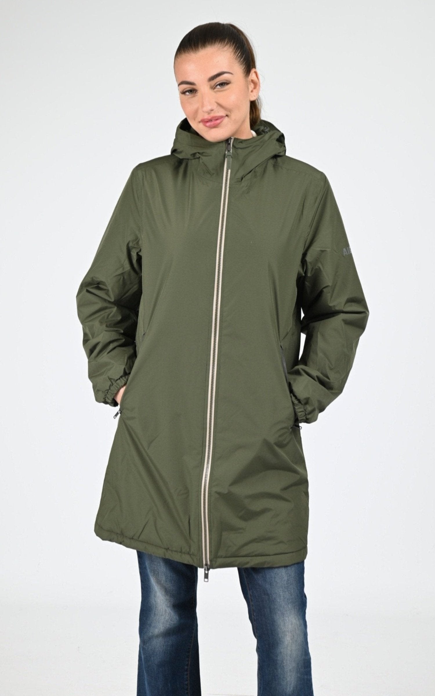 Parka Textile Mixte Aigle, modèle Rain pack warm aiw25uoui006 de couleur avocat 1