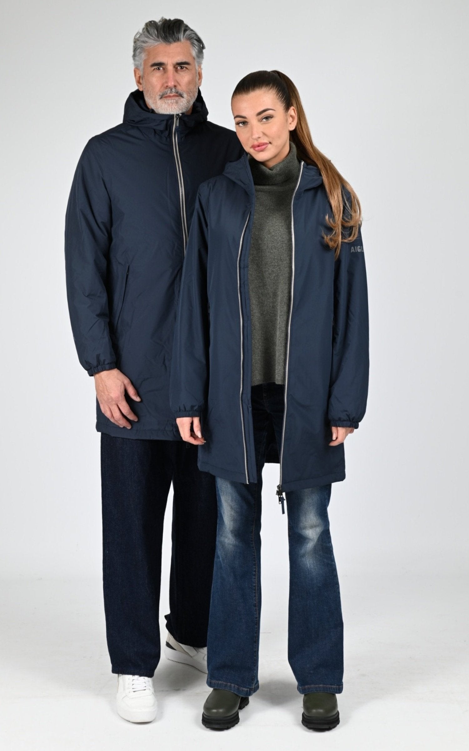 Parka Textile Mixte Aigle, modèle Rain pack warm aiw25uoui006 de couleur empire 1