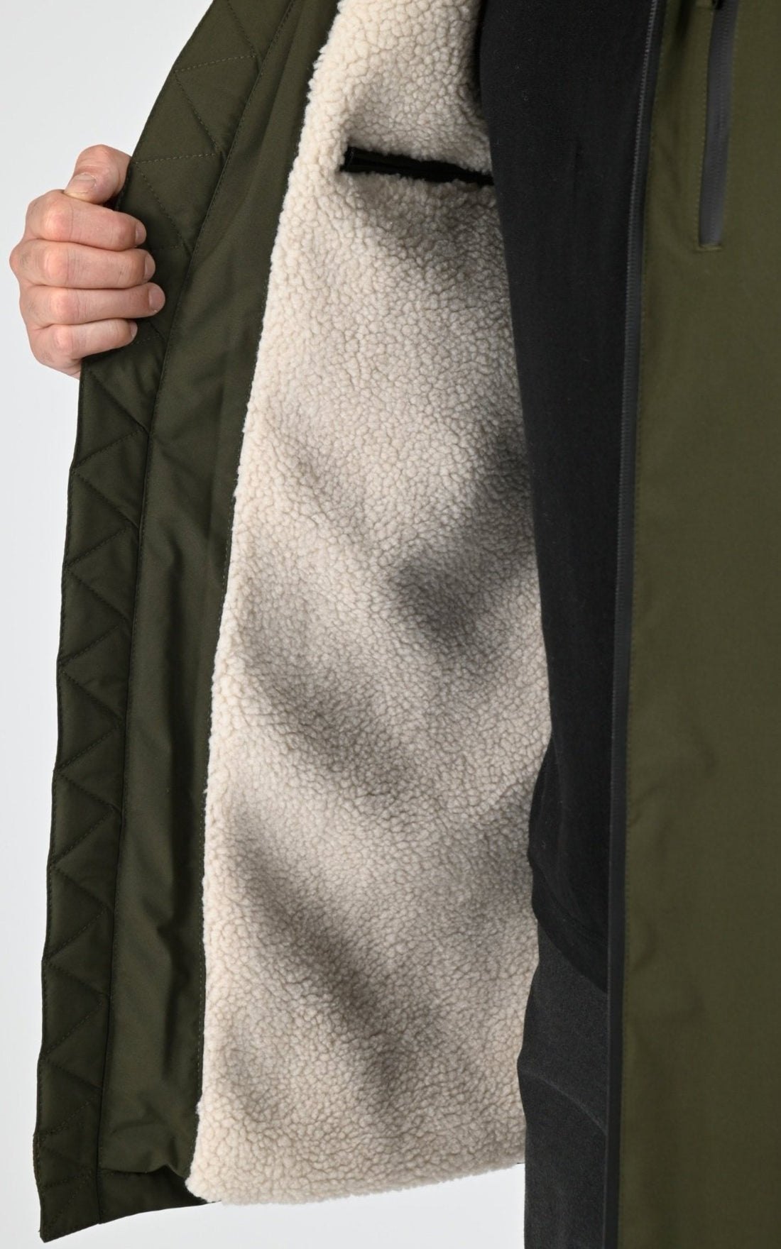 Parka longue sherpa Regen kaki