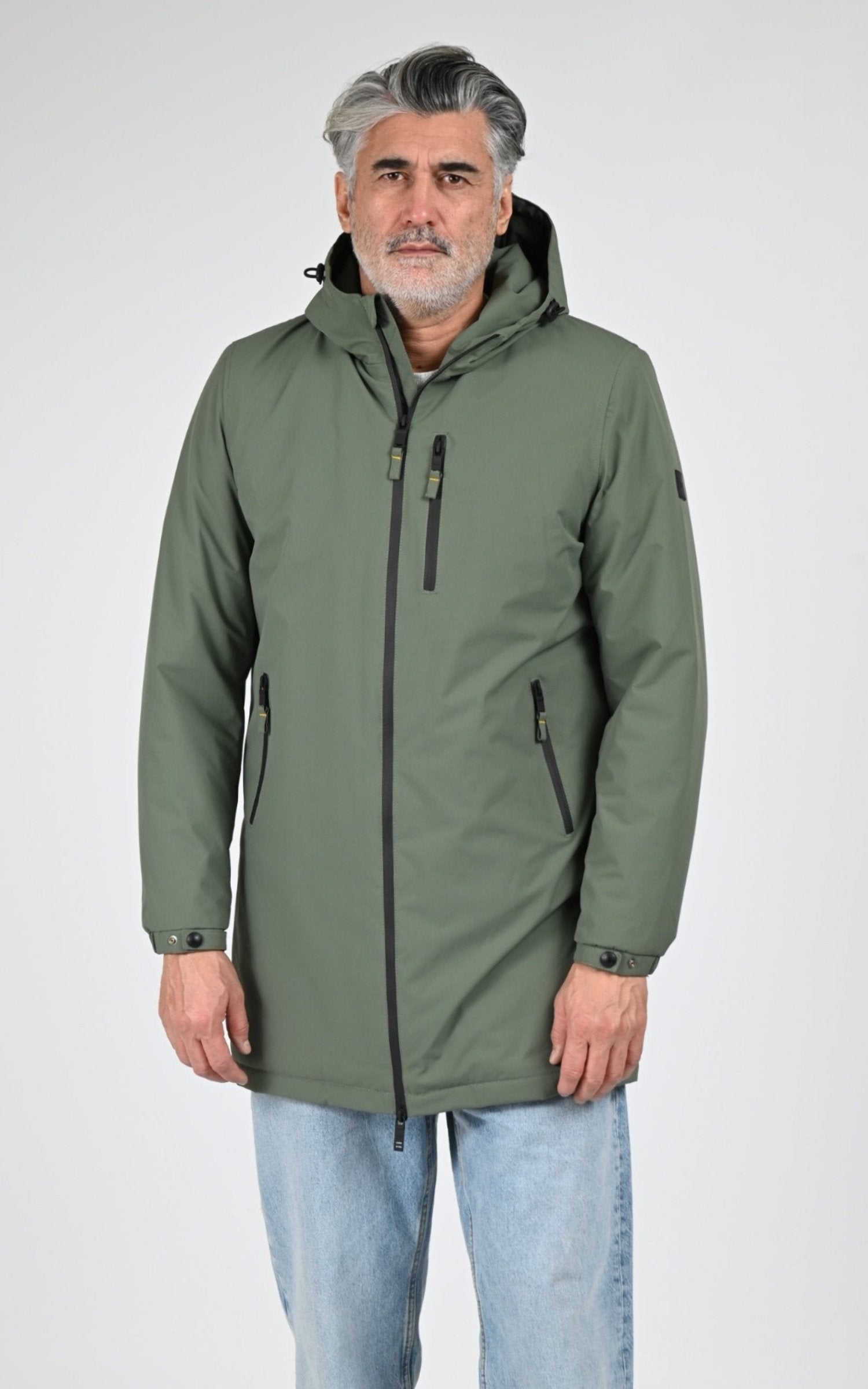 Parka Textile Homme Daytona 73, modèle Regen sherpa 103872 de couleur military green
