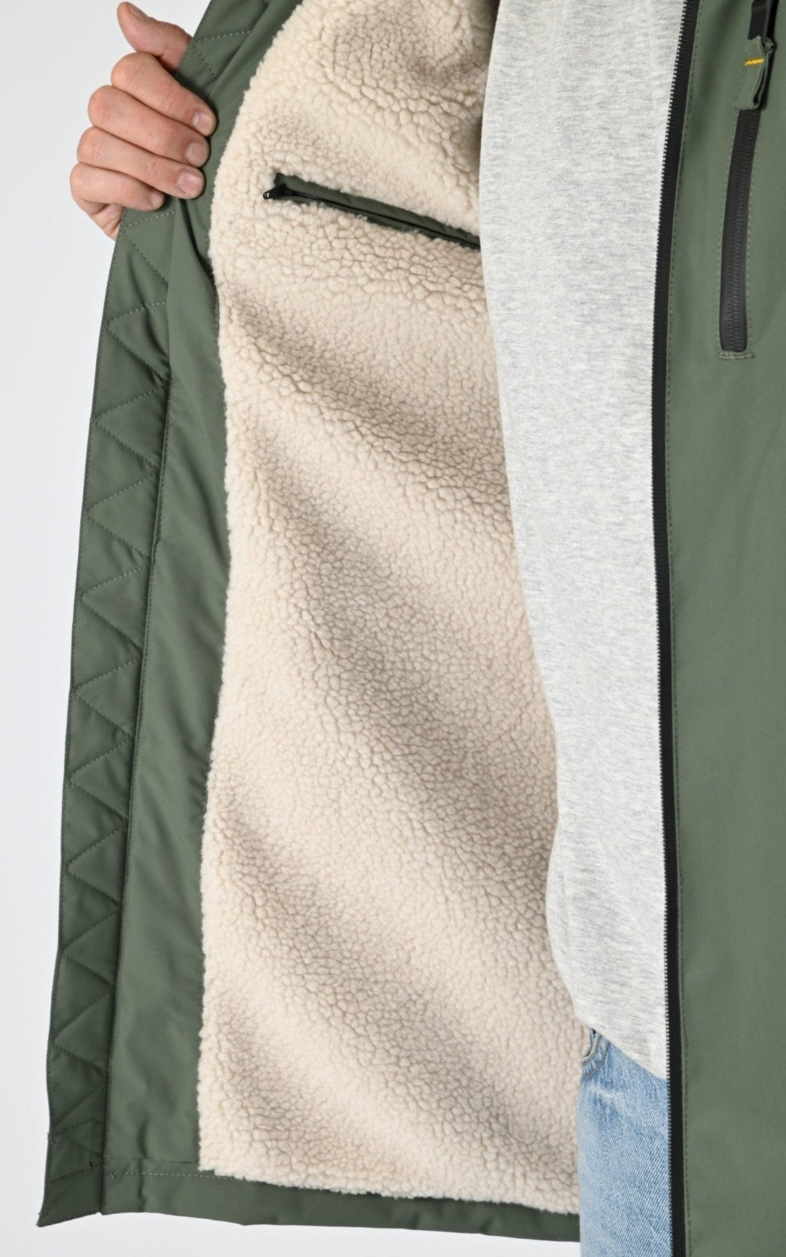 Parka longue sherpa Regen vert