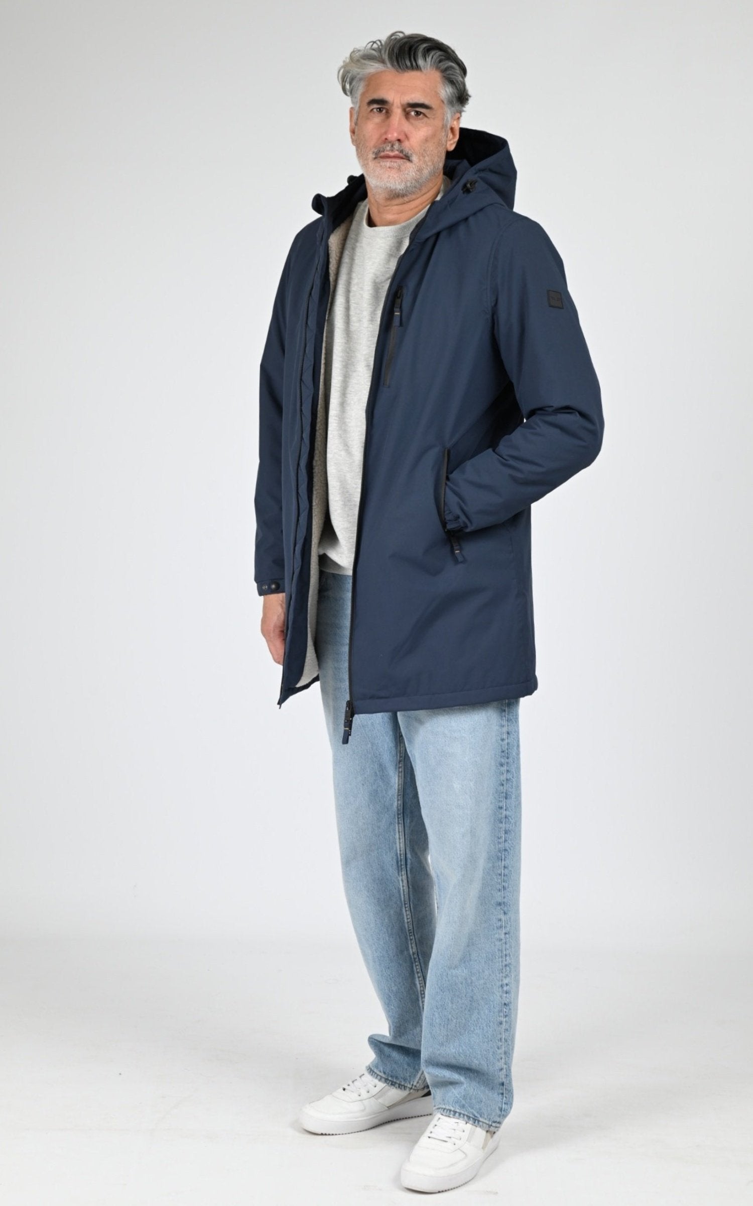 Parka Textile Homme Daytona 73, modèle Regen sherpa 103872 de couleur navy 2