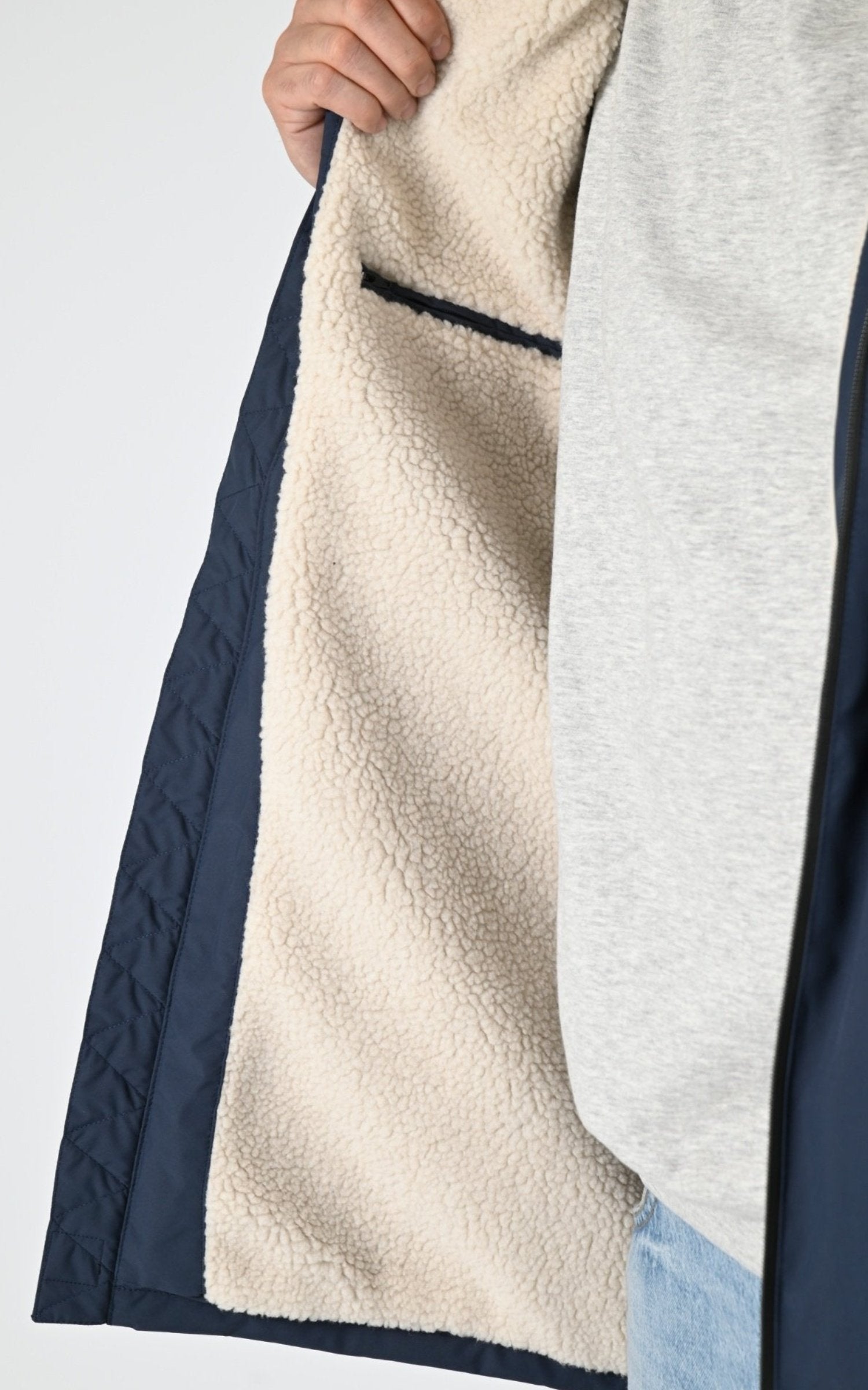 Parka Textile Homme Daytona 73, modèle Regen sherpa 103872 de couleur navy 5