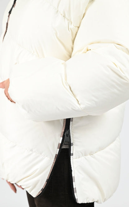 Doudoune Textile Femme Flo-Clo, modèle Rich de couleur latte