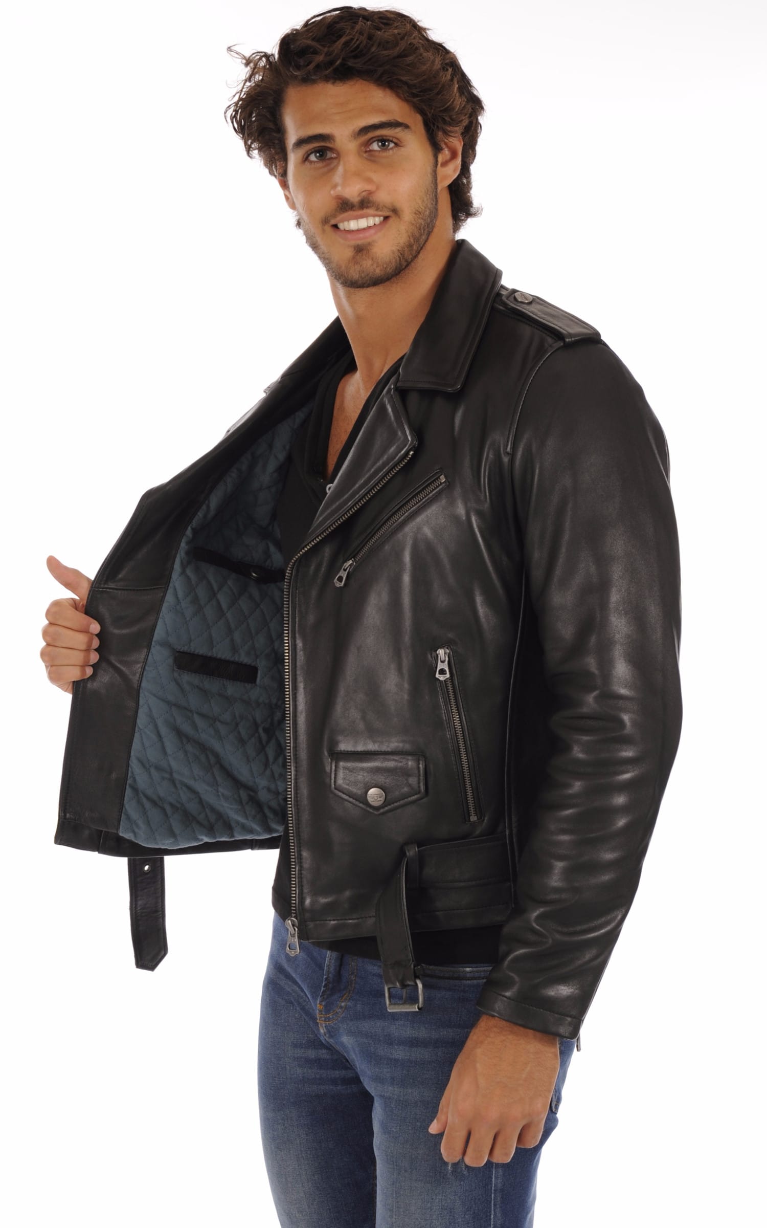Perfecto Cuir Homme Daytona 73, modèle Rick 100968 de couleur noir
