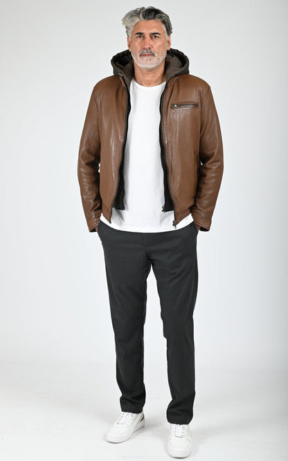 Blouson capuche Retro Hood cognac