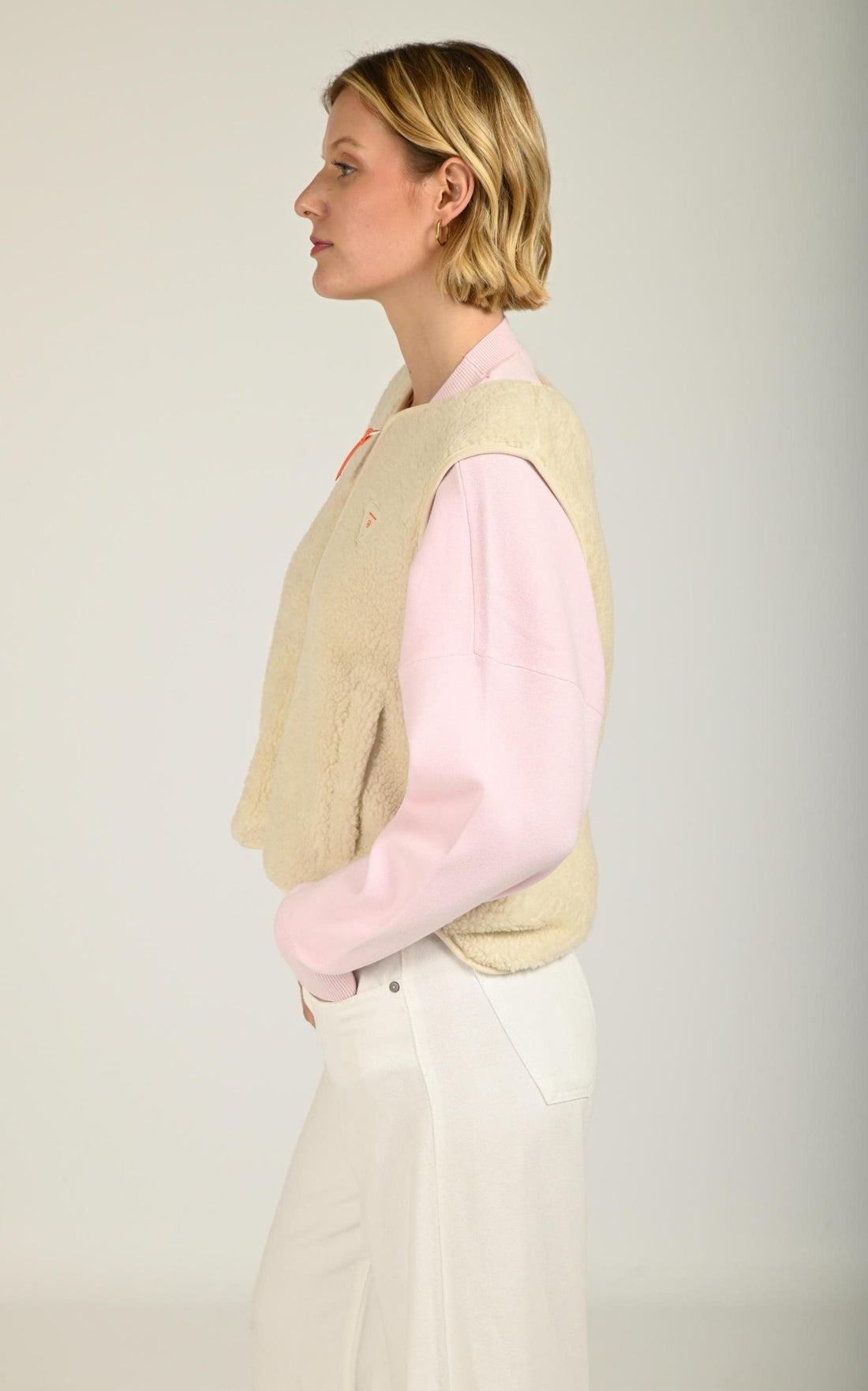Veste Textile Femme Gertrude Et Gaston, modèle Saki de couleur creme
