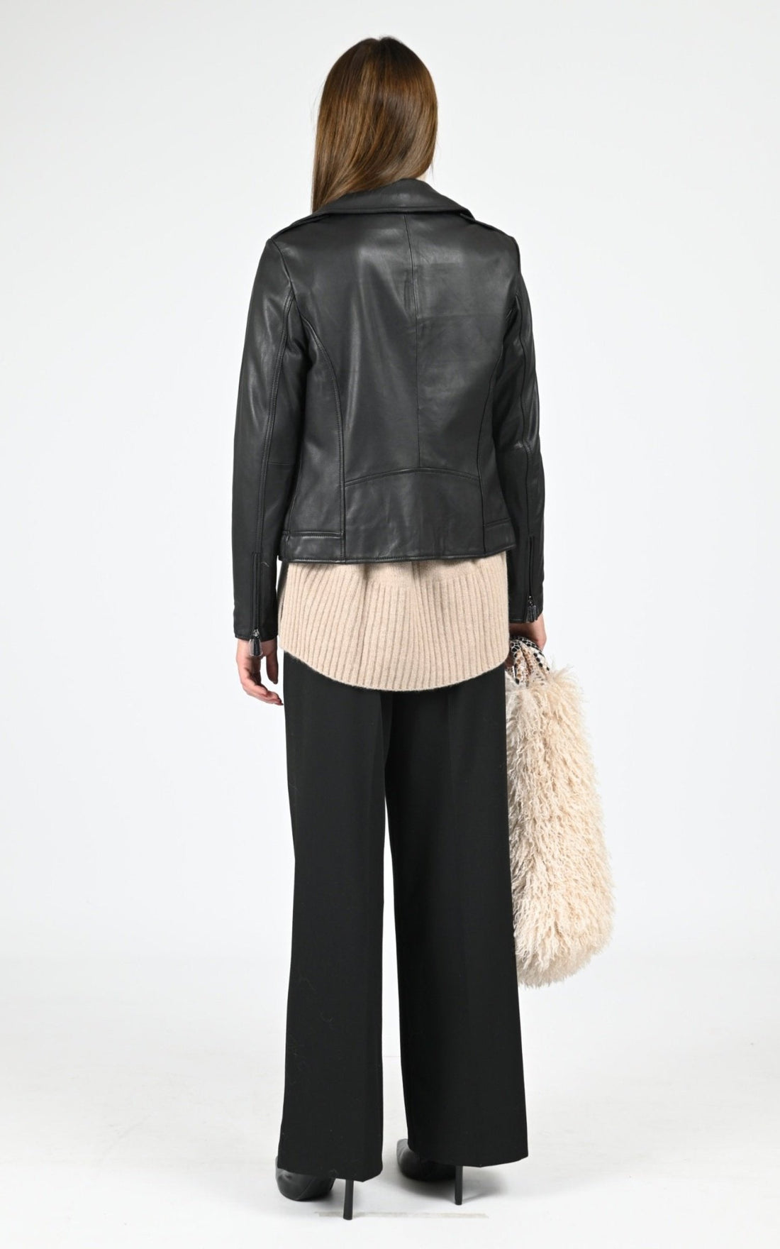 Blouson Cuir Femme Oakwood, modèle Samba 65107 de couleur black 501