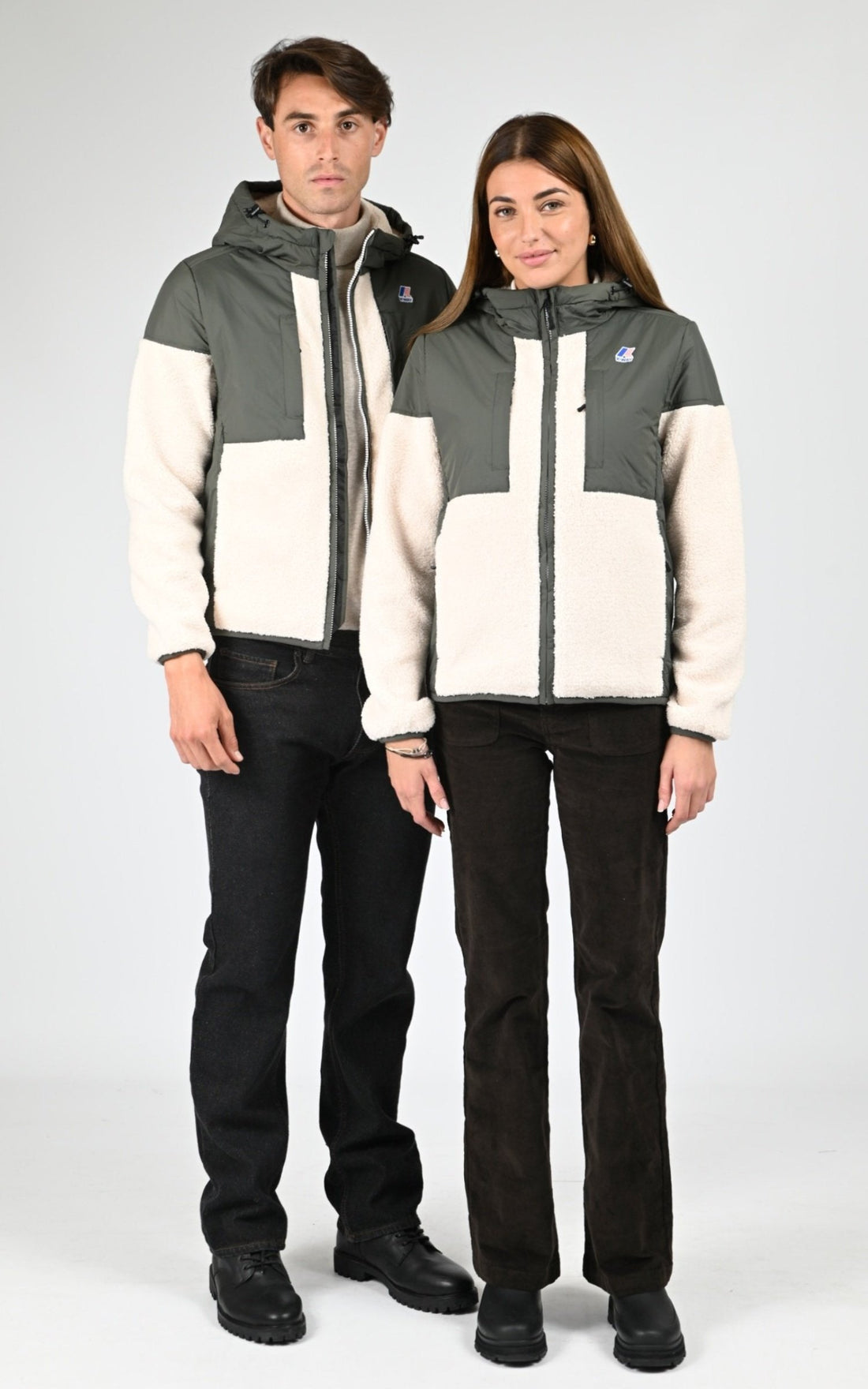 Blouson Textile Mixte K-Way, modèle Samson orsetto k5122sw de couleur green blackish ecru