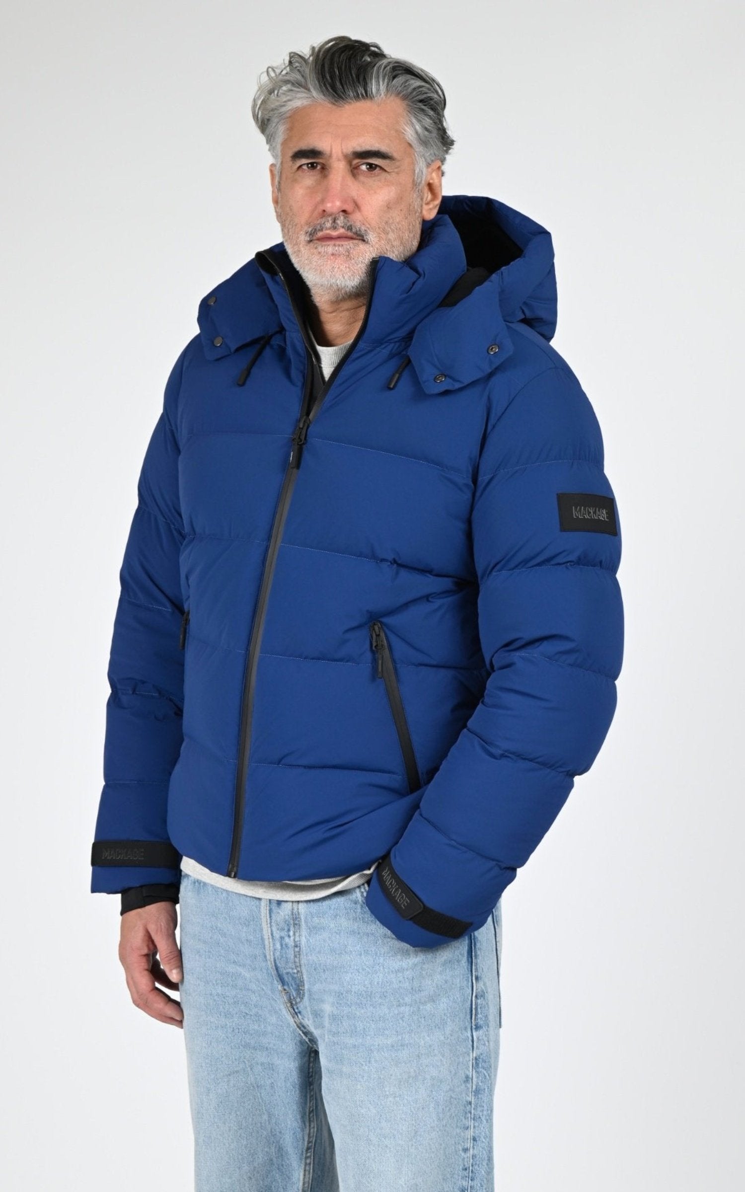 Bl doudoune Textile Homme Mackage, modèle Samuel de couleur olympic blue