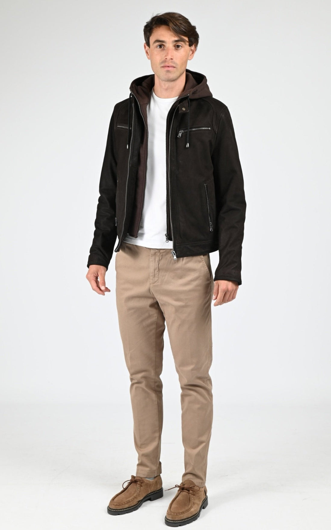 Blouson Cuir Homme Daytona 73, modèle Scaroni de couleur brown
