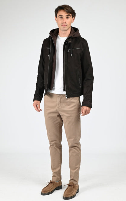 Blouson Cuir Homme Daytona 73, modèle Scaroni de couleur brown