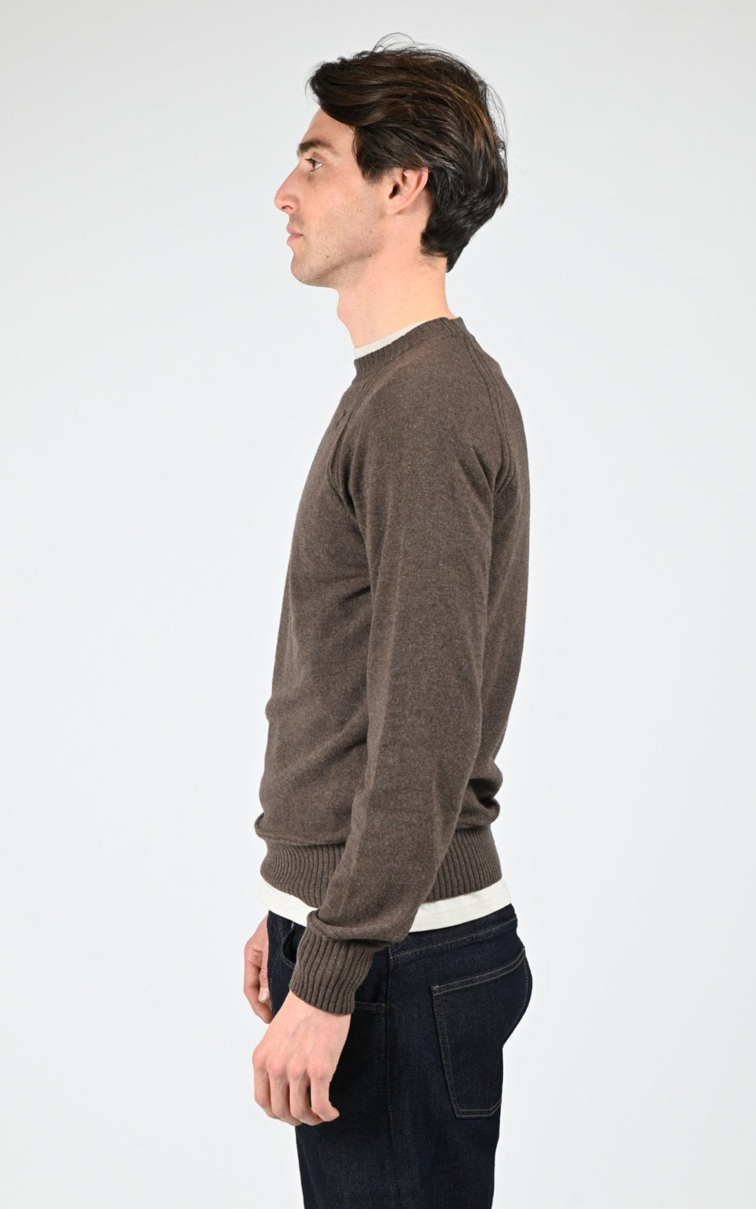 Pull Textile Homme K-Way, modèle Sebas wool cashmere k2142gw de couleur brown drum kbp