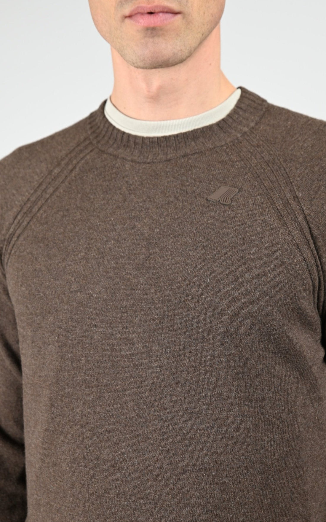 Pull Textile Homme K-Way, modèle Sebas wool cashmere k2142gw de couleur brown drum kbp