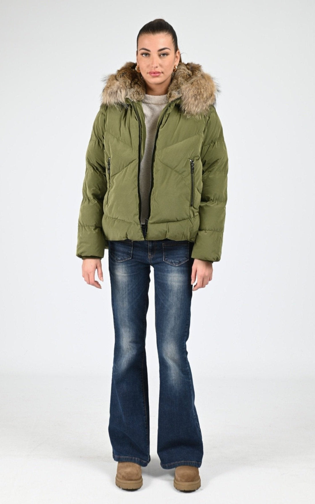 A &quot;SNOW 515&quot; Kaki Blonde n°8 Ves Doudoune Femme closed photo