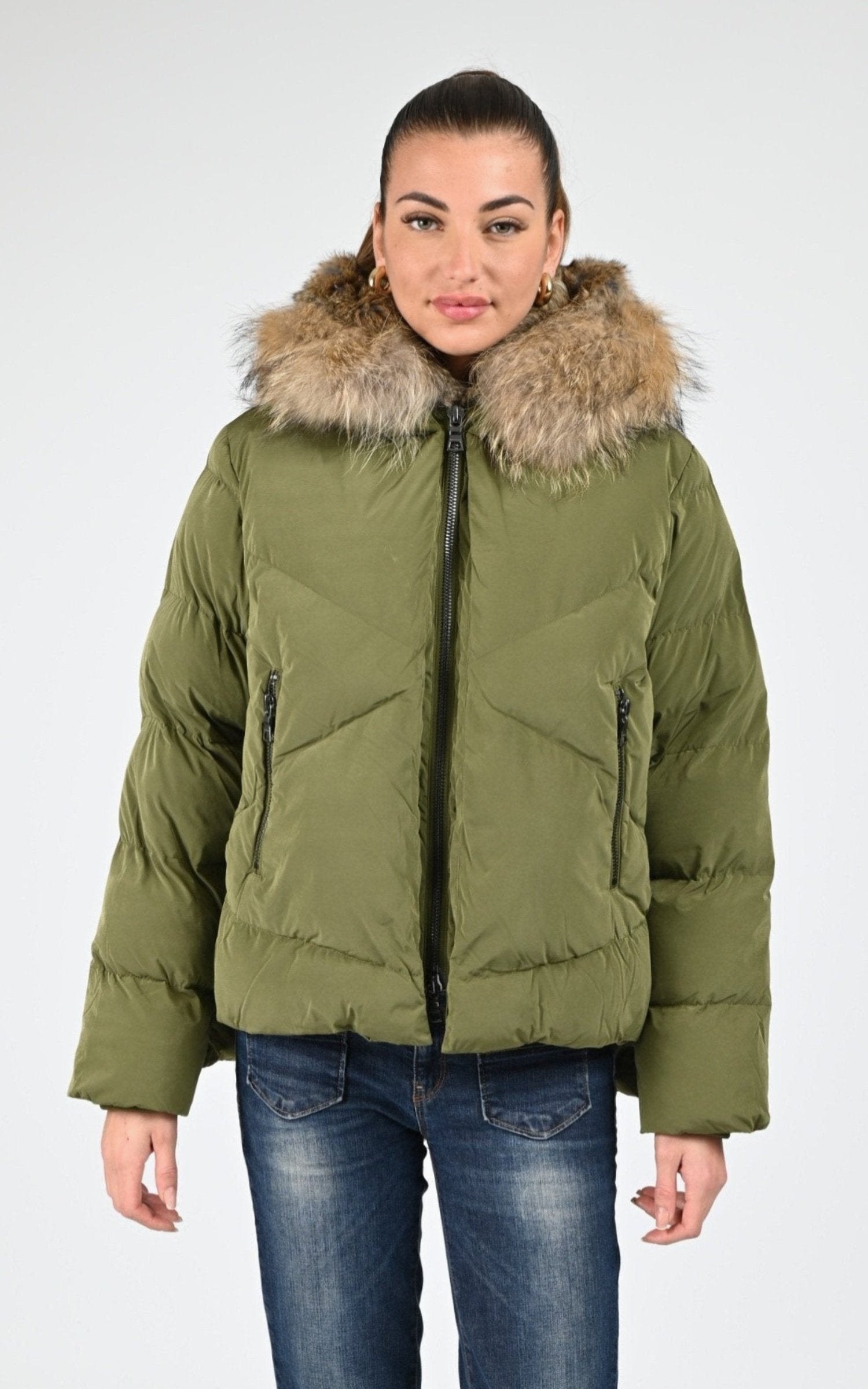 A &quot;SNOW 515&quot; Kaki Blonde n°8 Ves Doudoune Femme closed photo