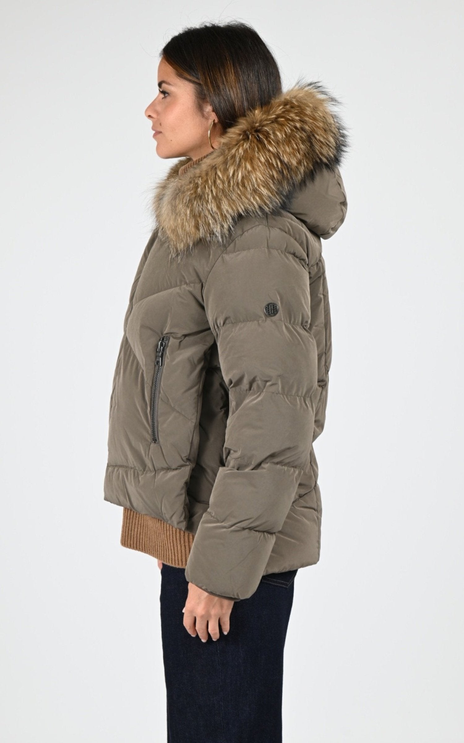 Ves doudoune Textile Femme Blonde No.8, modèle Snow 515 de couleur dark taupe 5200 3