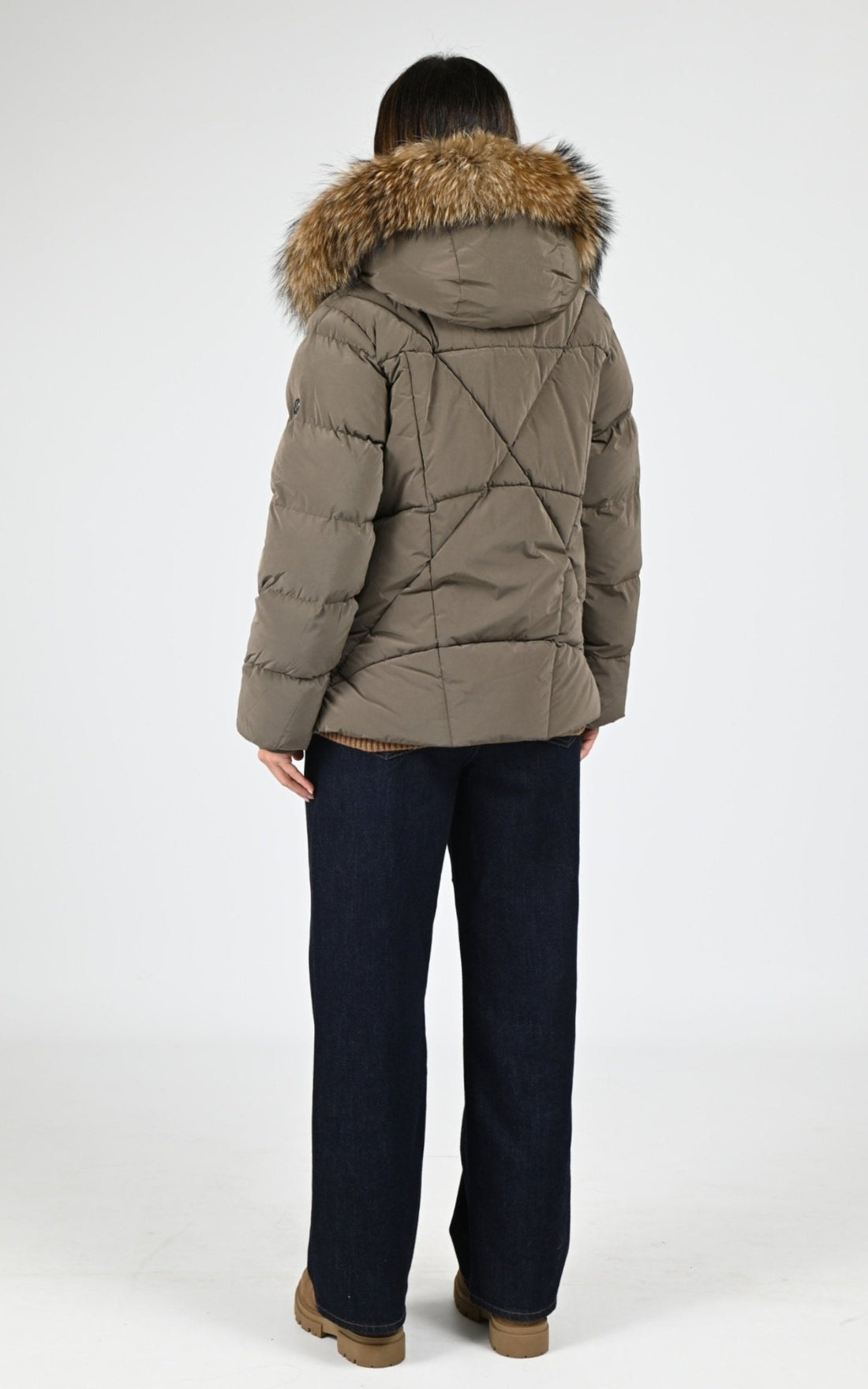 Ves doudoune Textile Femme Blonde No.8, modèle Snow 515 de couleur dark taupe 5200