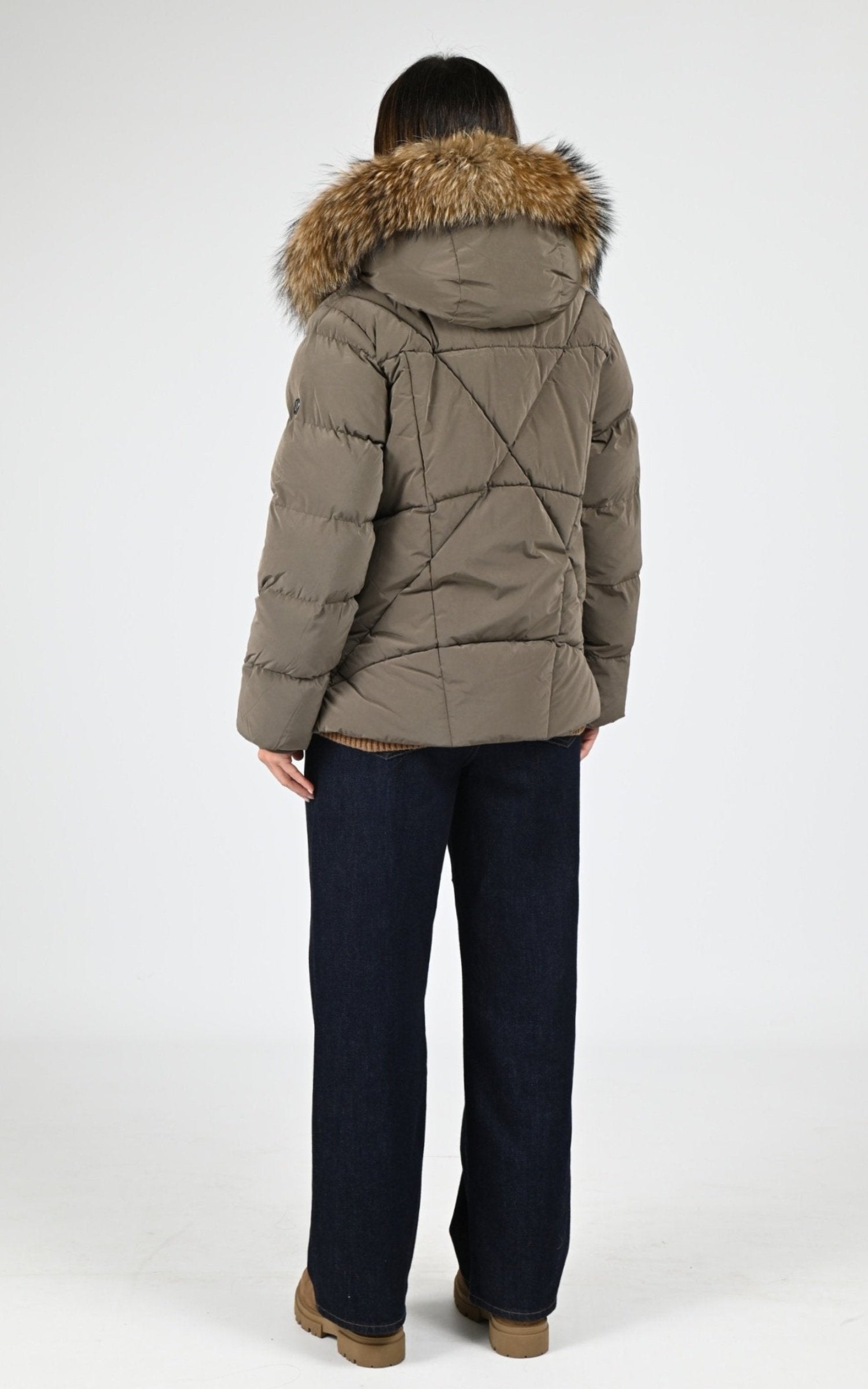 Ves doudoune Textile Femme Blonde No.8, modèle Snow 515 de couleur dark taupe 5200 4